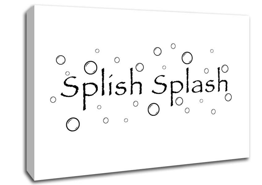 Bathroom Quote Splish Splash Bathroom White Canvas Wall Art