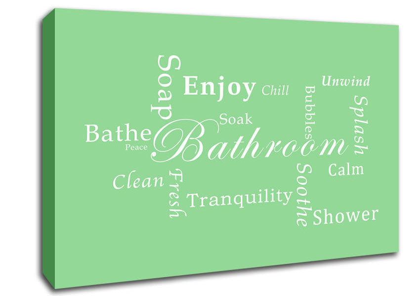 Bathroom Quote Bathroom Tranquility Green Canvas Wall Art
