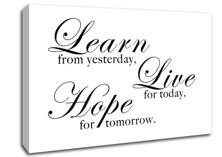 Home Quote Learn Live Hope White Canvas Wall Art