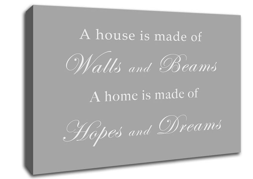 Home Quote Walls n Beams Hopes n Dreams Grey White Canvas Wall Art