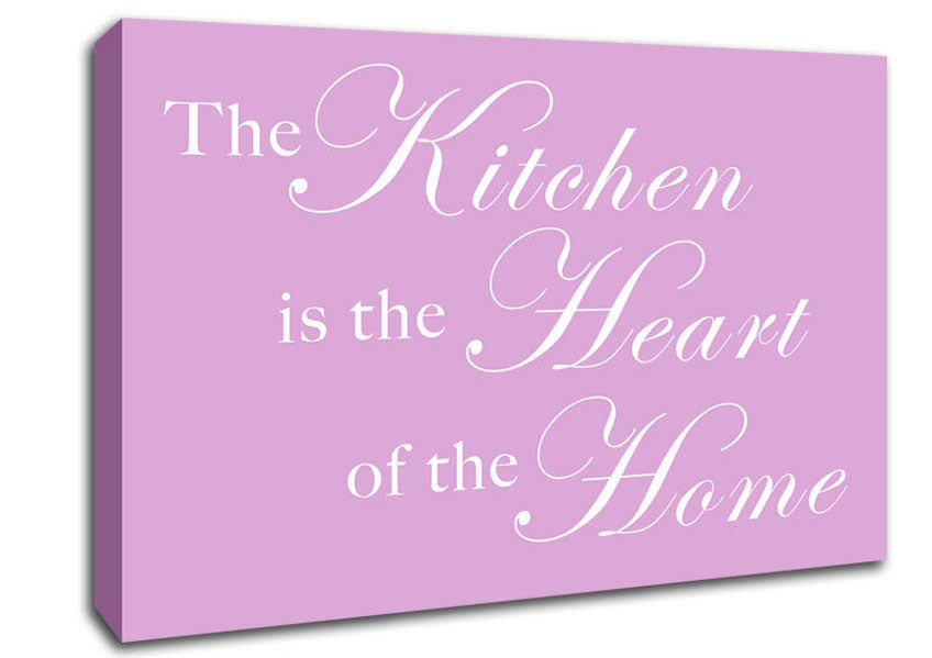 Kitchen Quote The Kitchen Is The Heart Of The Home Pink Canvas Wall Art