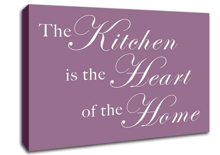 Kitchen Quote The Kitchen Is The Heart Of The Home Dusty Pink Canvas Wall Art