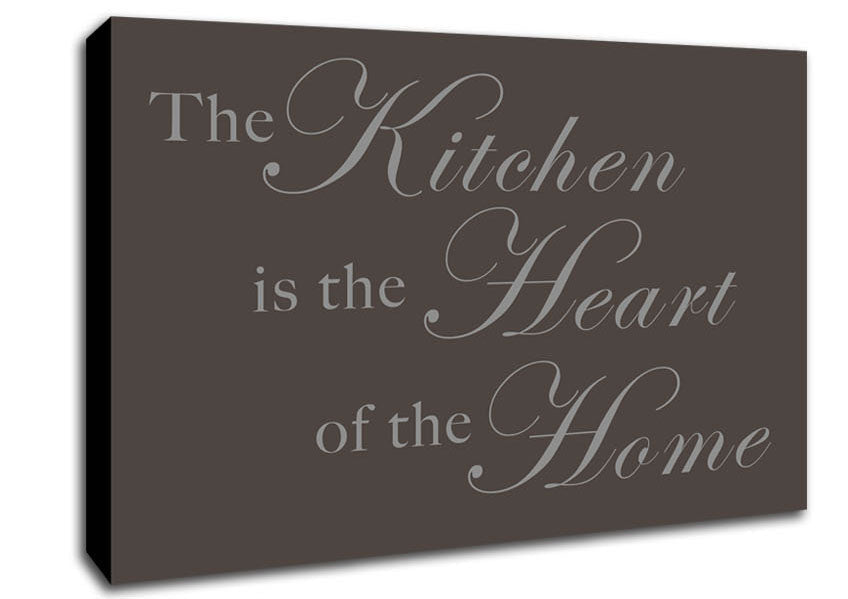 Kitchen Quote The Kitchen Is The Heart Of The Home Chocolate Canvas Wall Art