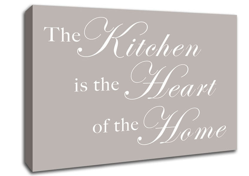 Kitchen Quote The Kitchen Is The Heart Of The Home Beige Canvas Wall Art