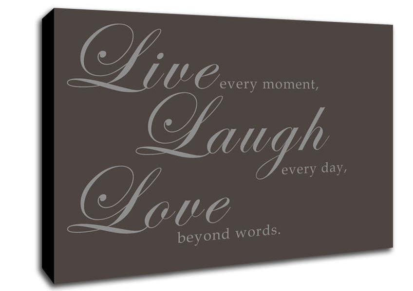 Family Quote Live Laugh Love 2 Chocolate Canvas Wall Art