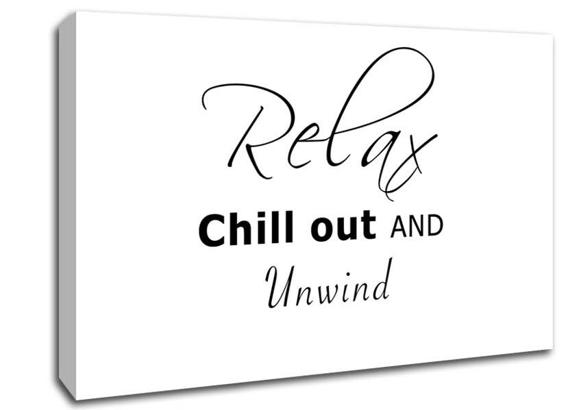 Bathroom Quote Relax Chill Out White Canvas Wall Art