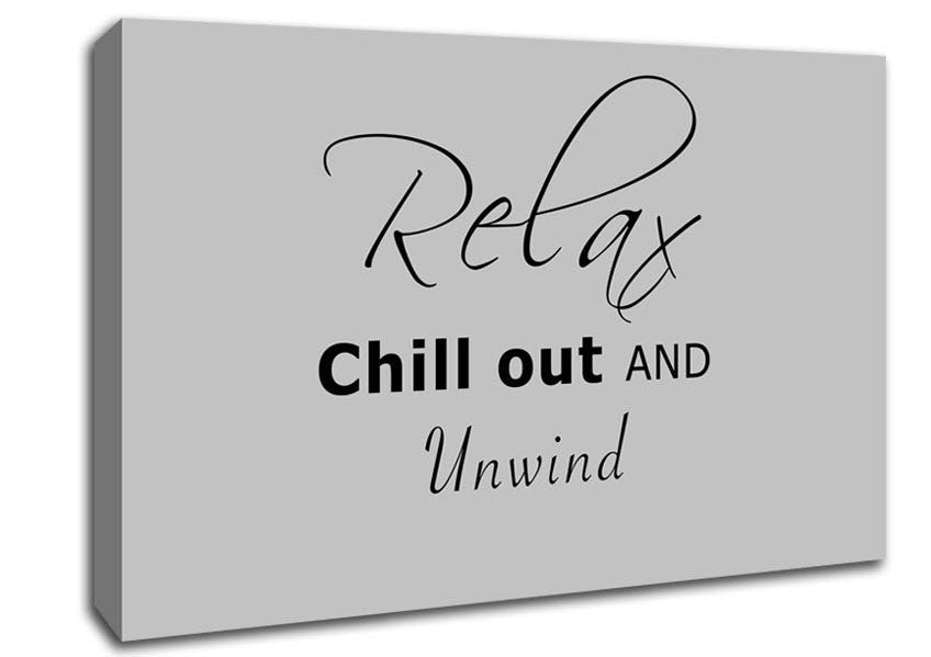 Bathroom Quote Relax Chill Out Grey Canvas Wall Art