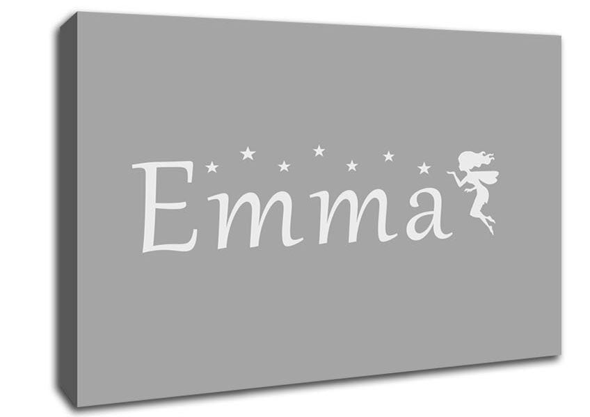 Your Name In Fairy Dust Grey White Canvas Wall Art