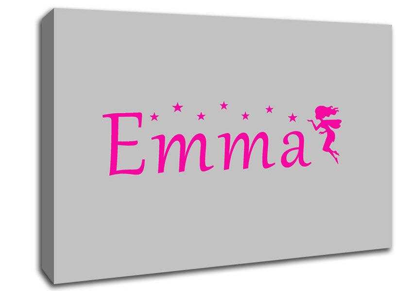 Girls Room Quote Your Name In Fairy Dust 2 Grey Canvas Wall Art
