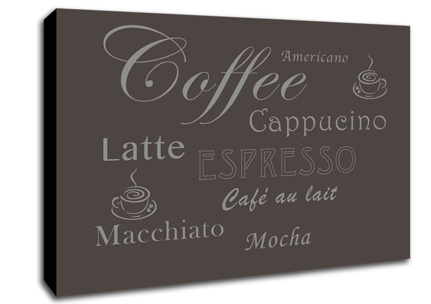 Kitchen Quote Coffee Delight Chocolate Canvas Wall Art