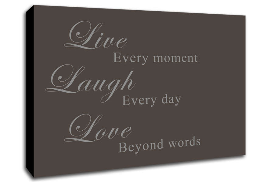 Love Quote Live Laugh Love Chocolate Canvas Wall Art