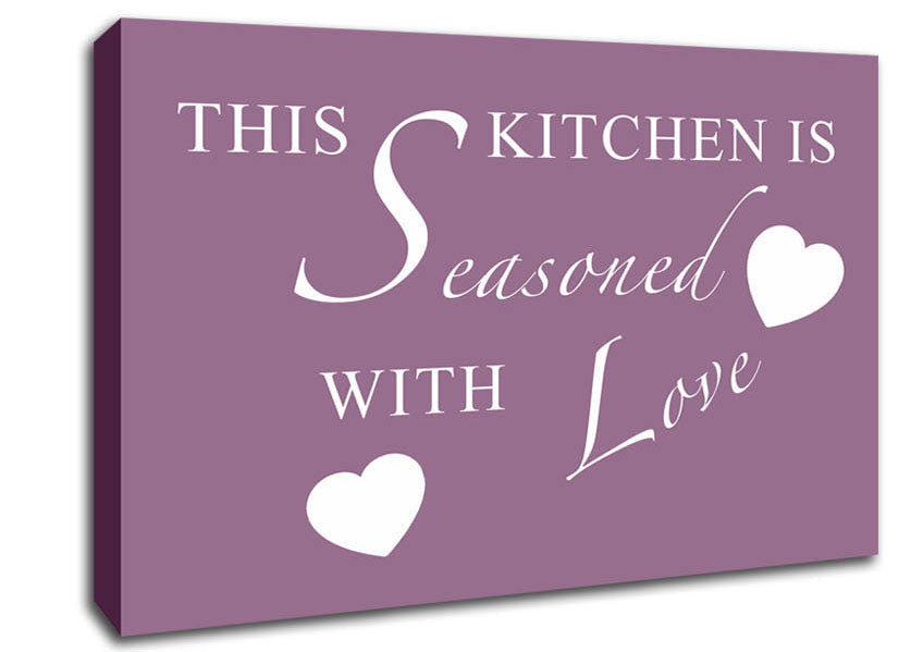Kitchen Quote This Kitchen Is Seasoned With Love Dusty Pink Canvas Wall Art