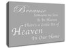Family Quote Because Someone We Love 2 Grey White Canvas Wall Art