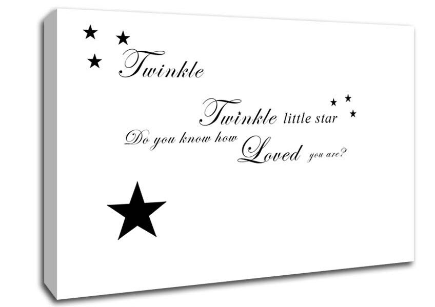Nursery Quote Twinkle Twinkle Little Star 1 White Canvas Wall Art
