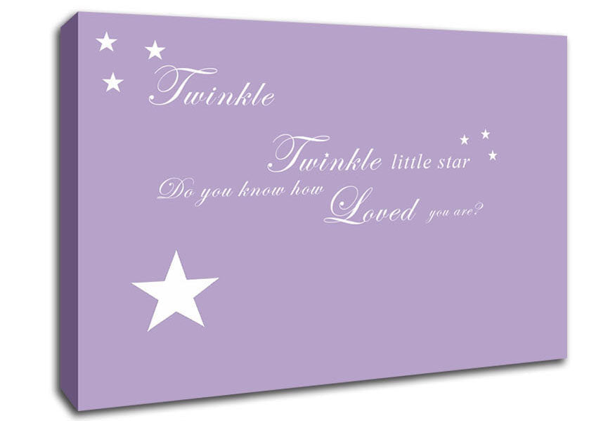 Nursery Quote Twinkle Twinkle Little Star 1 Lilac Canvas Wall Art