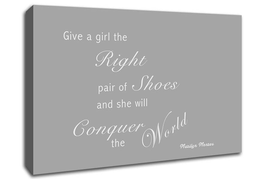 The Right Pair Of Shoes Marilyn Monroe Grey White Canvas Wall Art