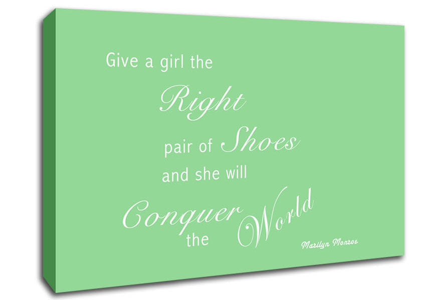 The Right Pair Of Shoes Marilyn Monroe Green Canvas Wall Art