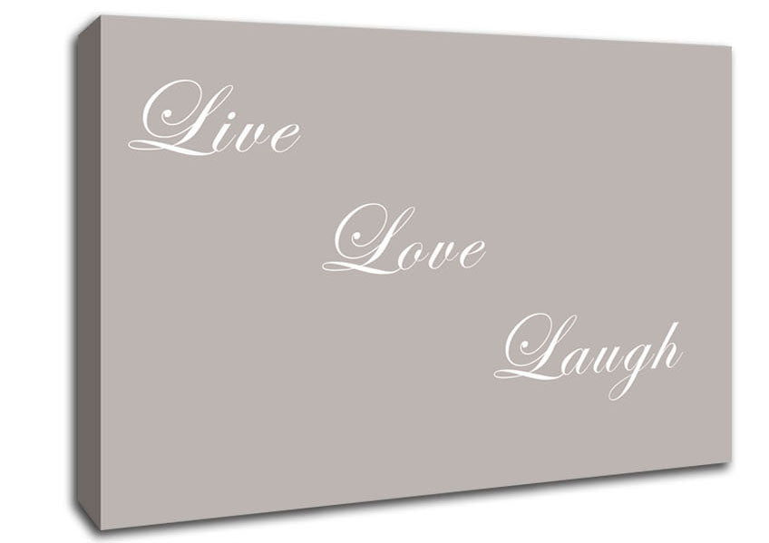 Love Quote Live Love Laugh Beige Canvas Wall Art