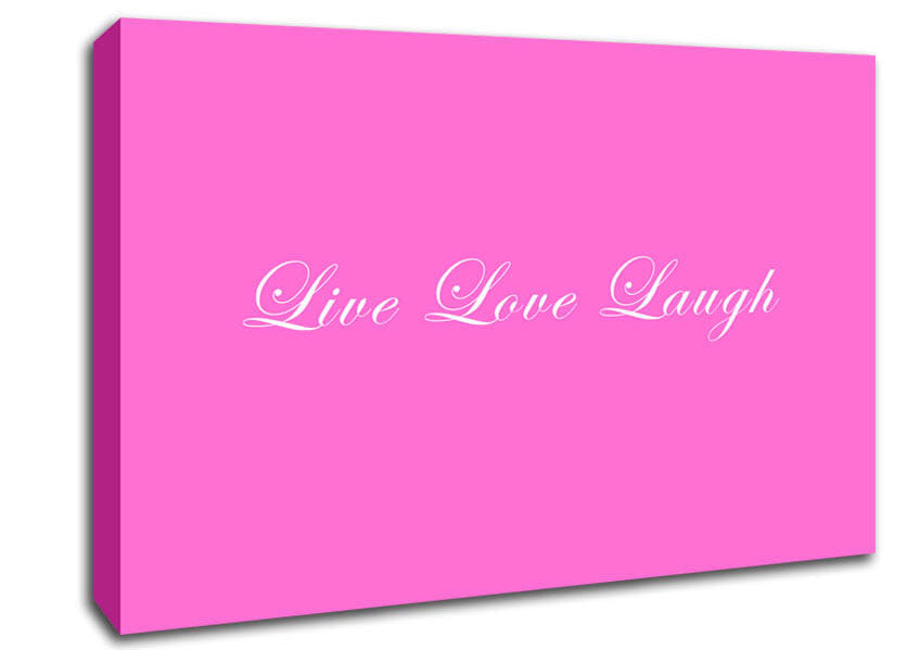 Love Quote Live Love Laugh 2 Vivid Pink Canvas Wall Art