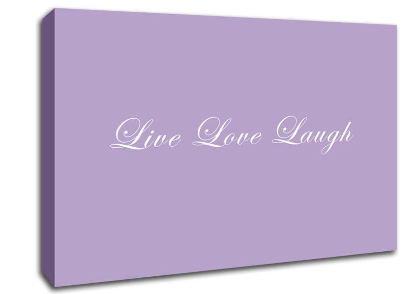 Love Quote Live Love Laugh 2 Lilac Canvas Wall Art