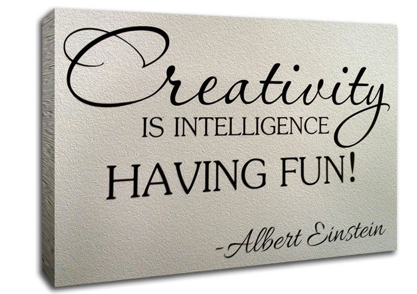 Motivational Quote Albert Einstein Creativity Is Intelligence Canvas Wall Art