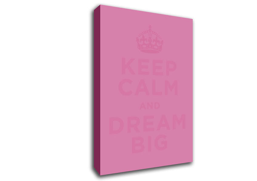 Keep Calm Dream Big Pink Canvas Wall Art