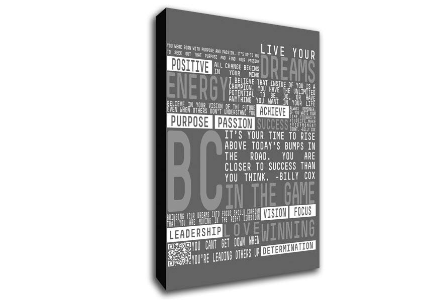 Live Your Dreams Grey Canvas Wall Art