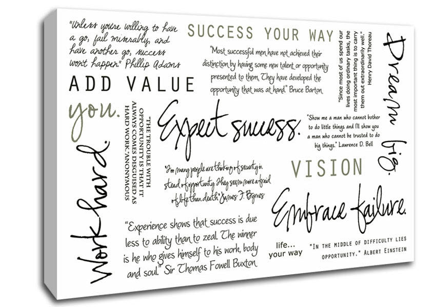 Work Hard Dream Big Expect Success Canvas Wall Art