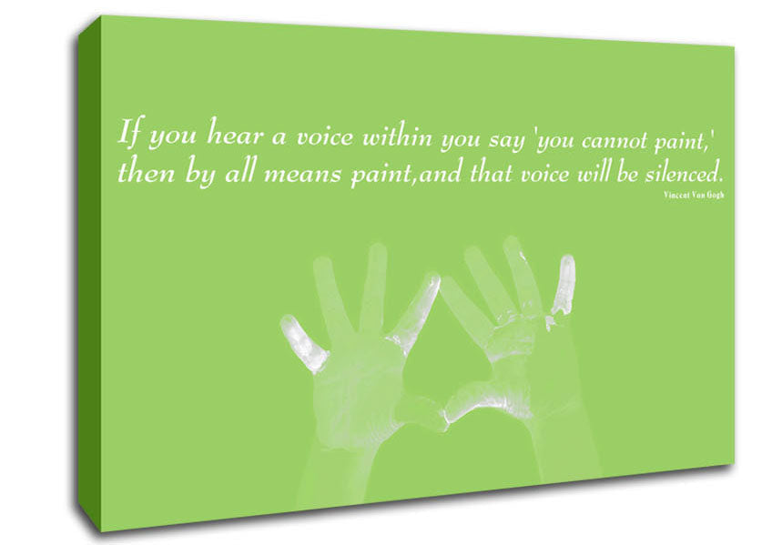 Vincent Van Gogh If You Hear A Voice Lime Green Canvas Wall Art