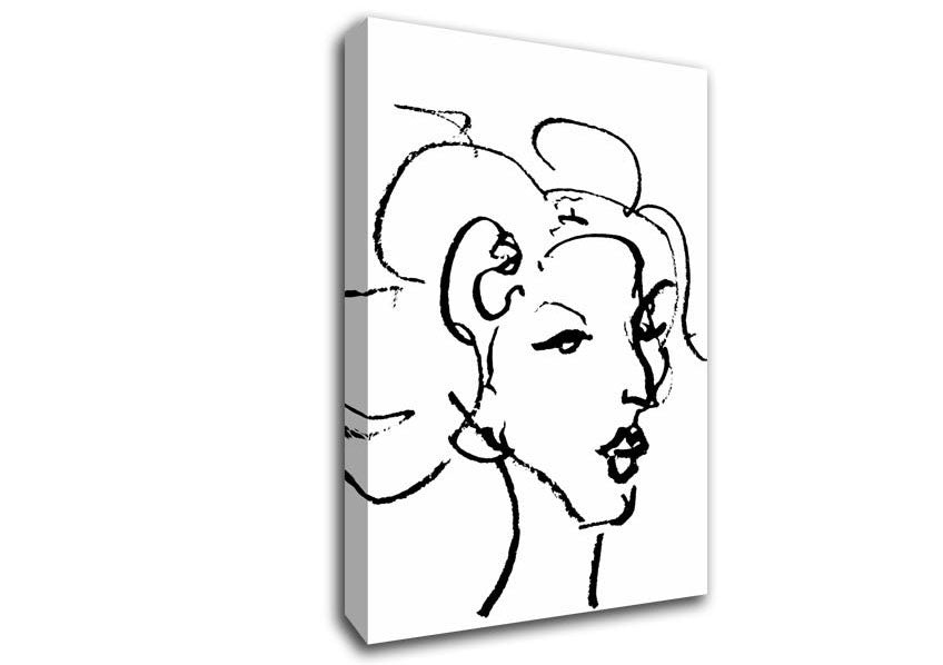 Pretty Lady Sketch Canvas Wall Art