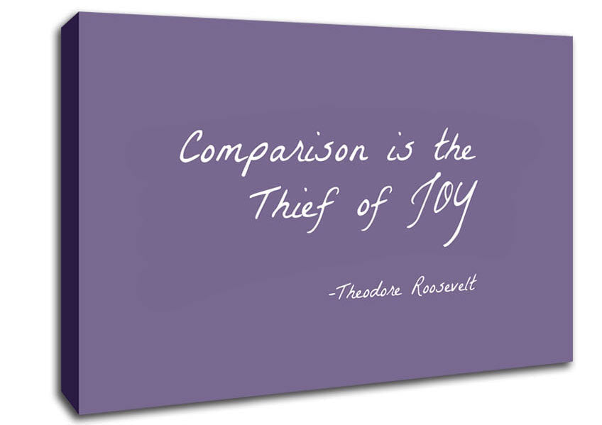 Theodore Roosevelt Comparison Is The Thief Of Joy Lilac Canvas Wall Art