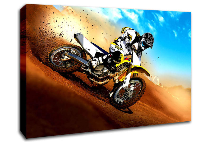 Suzuki Motocross Canvas Wall Art