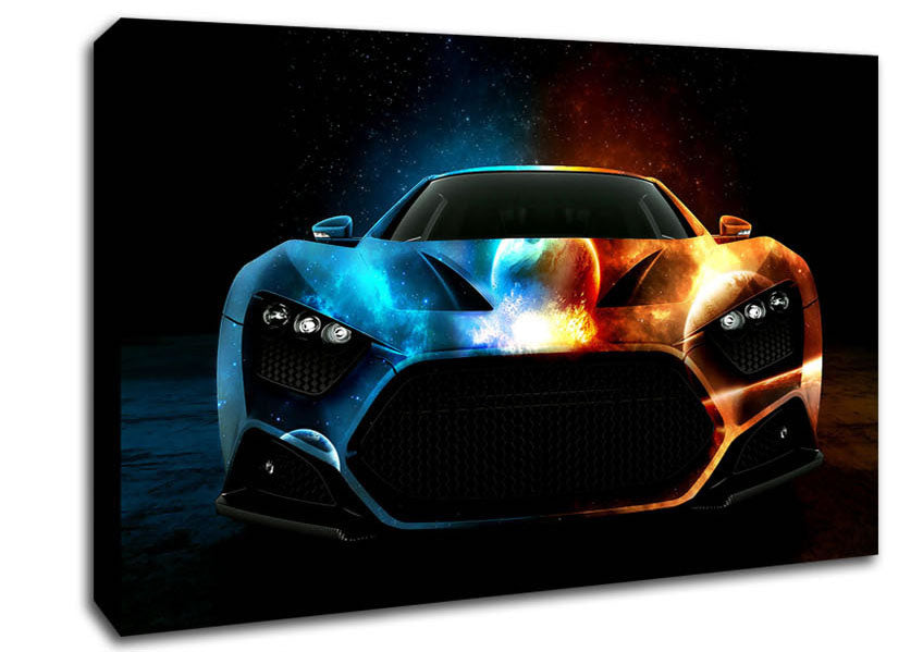 Space Car Canvas Wall Art