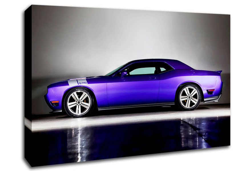 Purple Mustang Canvas Wall Art