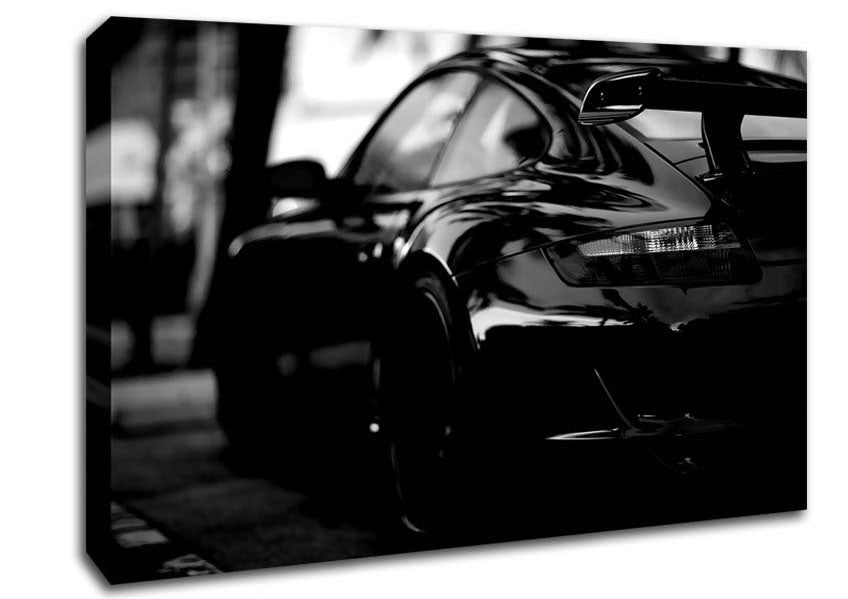 Porsche In Black Canvas Wall Art