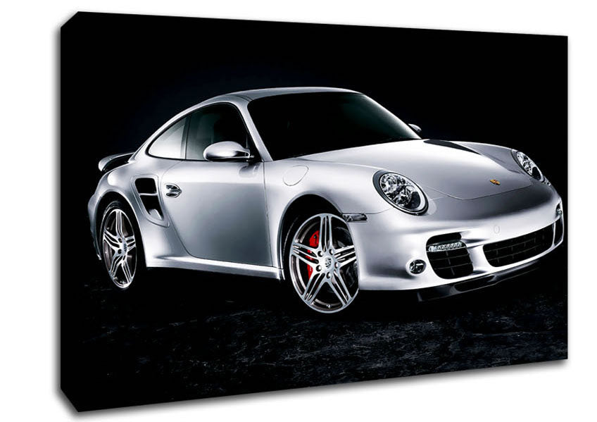 Porsche 911 Silver Beauty Canvas Wall Art