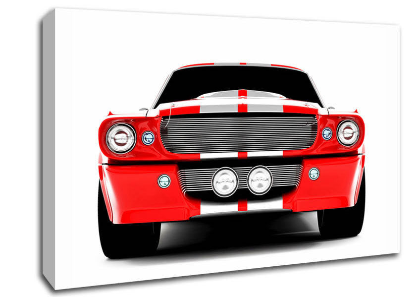 Mustang Red Front Grill Canvas Wall Art