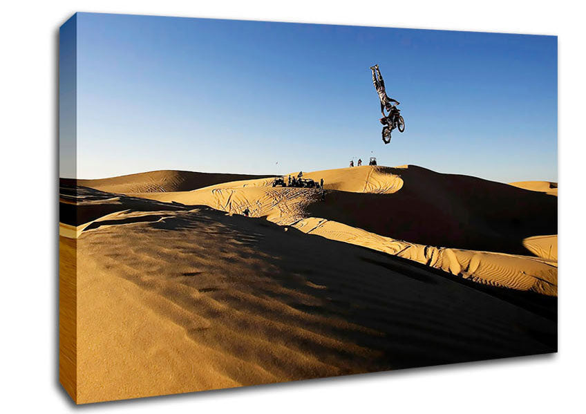 Motorcross Desert Race Jump Canvas Wall Art