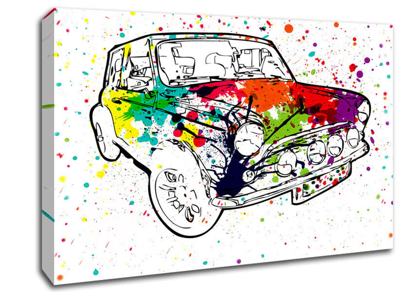 Mini Rainbow Paint Splat Canvas Wall Art