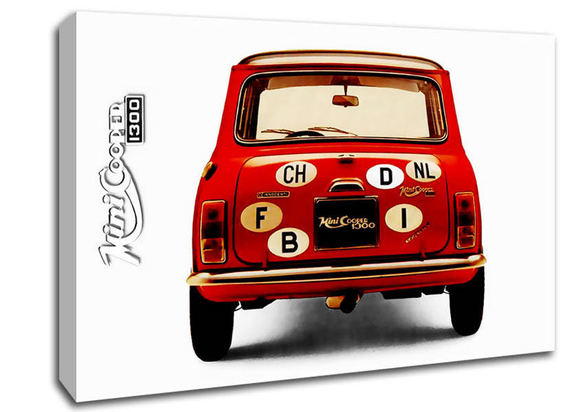 Mini Cooper Retro Rear Canvas Wall Art
