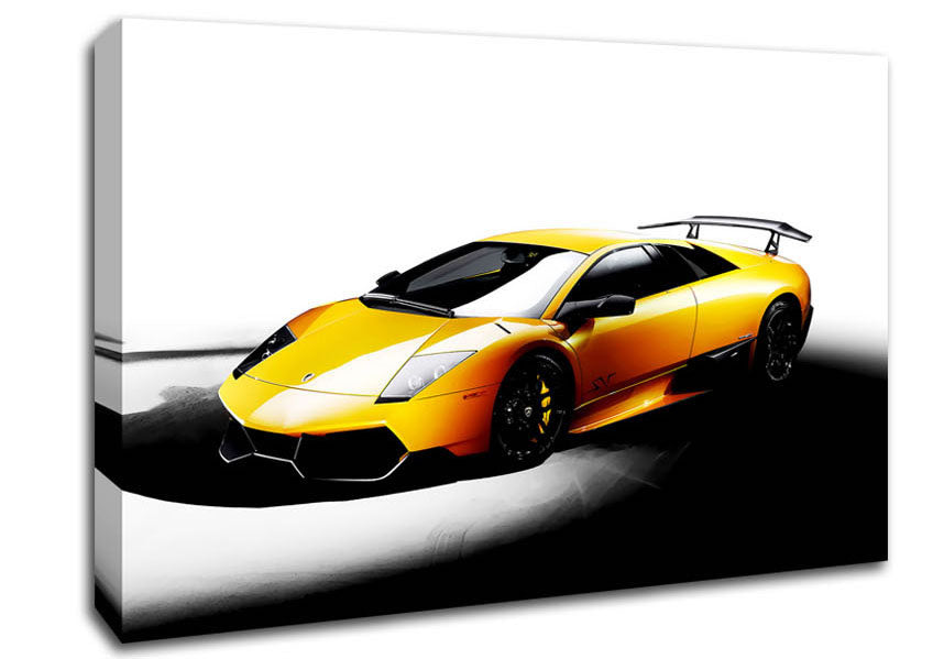 Lamborghini Side Profile Yellow Canvas Wall Art