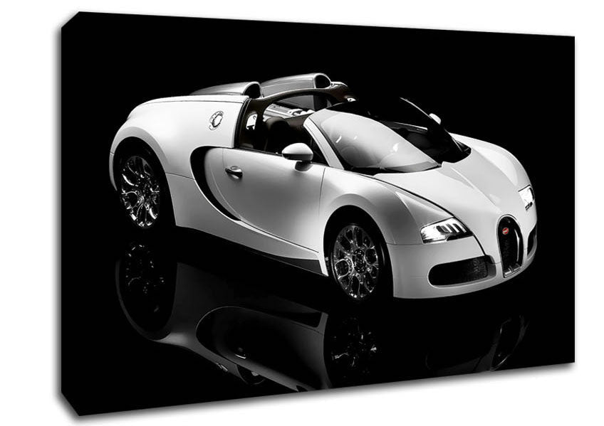 Bugatti Veyron Black And White Canvas Wall Art