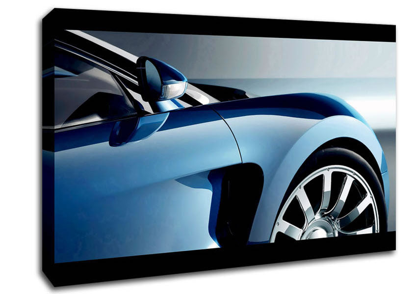 Bugatti Veyron Side Profile Blue Canvas Wall Art