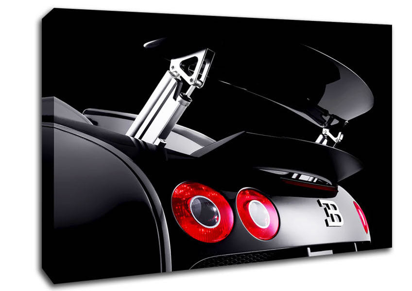 Bugatti Veyron Rear Black Canvas Wall Art