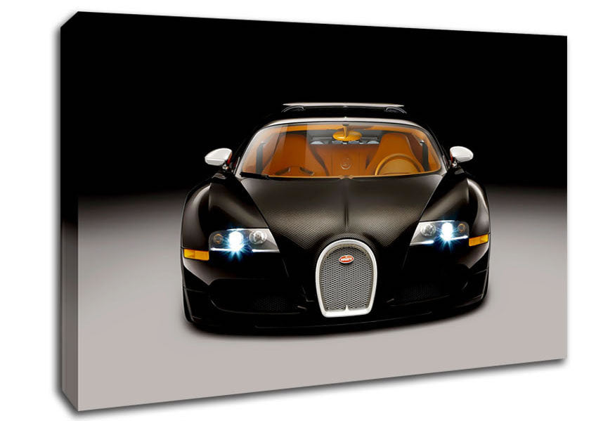 Bugatti Veyron Black Canvas Wall Art
