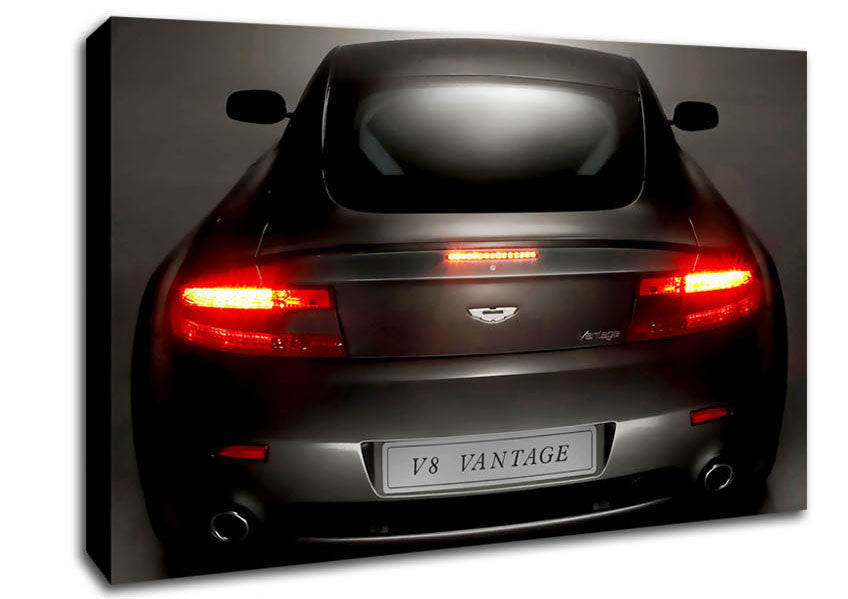 Aston Martin Vantage Gun Metal Grey Rear Canvas Wall Art