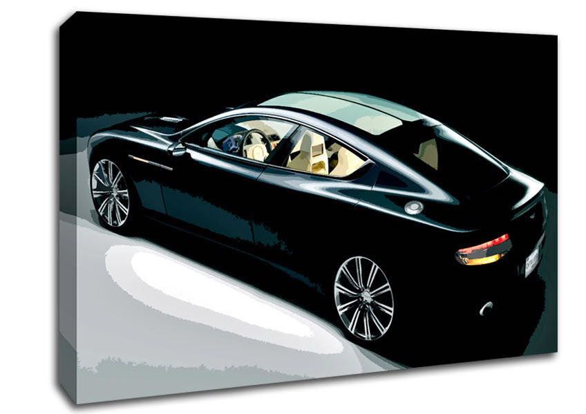 Aston Martin Vantage Black Canvas Wall Art