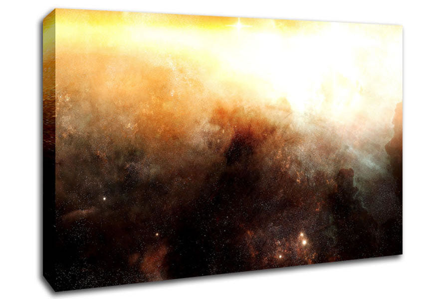 Golden Nebula Canvas Wall Art