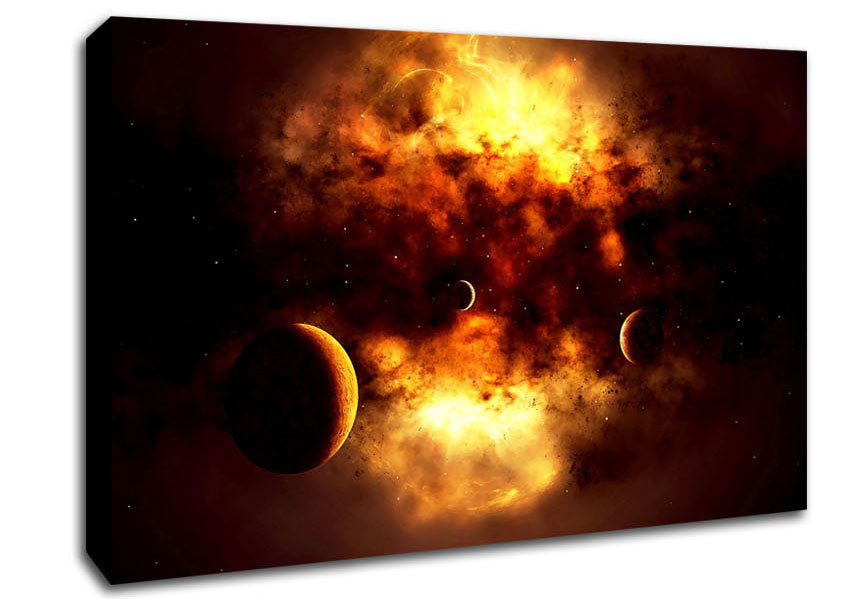Golden Galaxy Canvas Wall Art