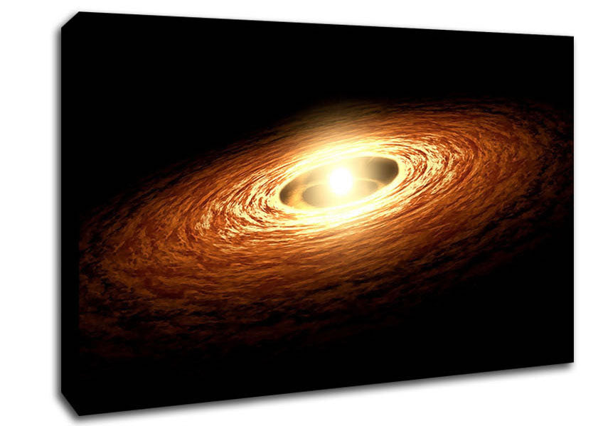 Golden Ring Galaxy Canvas Wall Art